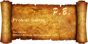 Prokop Barna névjegykártya